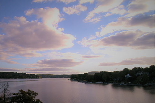 Sunset over candlewood lake